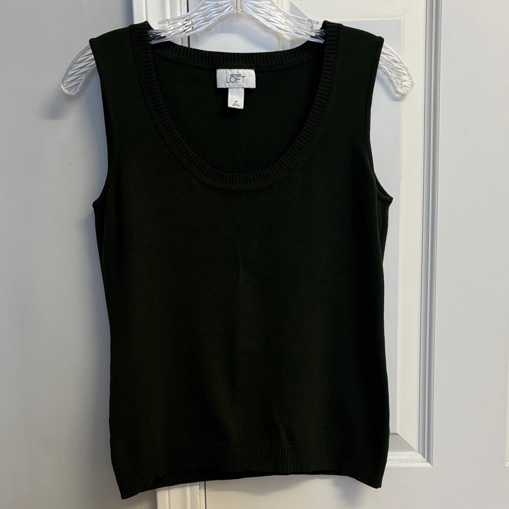 Loft Olive Green Sleeveless Sweater